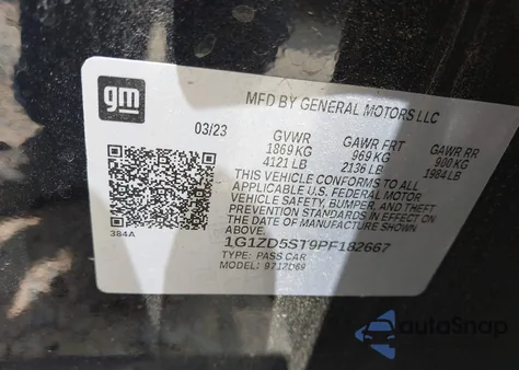 2023 Chevrolet Malibu Fwd 1Lt from USA, damaged, VIN 1G1ZD5ST9PF182667